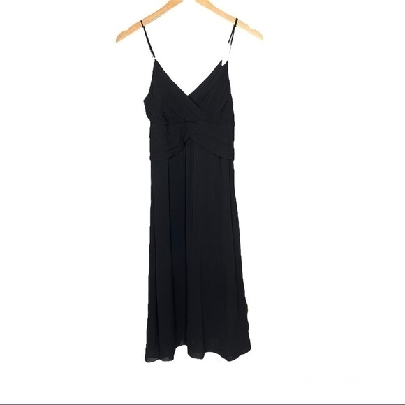 Theory Layna Black Silk Chiffon draped Dress Sz 4 - Picture 1 of 8